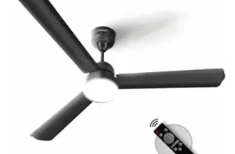 LONGWAY Luminair 1200 mm BLDC Ceiling Fan with Remote Control & LED Light | BEE 5 Star Rated Energy Efficient | Ultra High Speed 3 Blade Anti-Dust Decorative Ceiling Fan (Smoked Brown, Pack of 1)