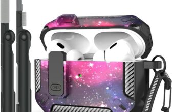FACTOTECH AirPods Pro 2nd Generation Case Cover with Cleaner Kit, Military Hard Shell Protective Armor with Lock for AirPod Gen 2 Charging Case 2022,2023,2024 Front LED Visible- Starry Sky