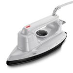 GM G-Cruise 1000 Watt Dry Iron Press with Dual Layer German Technology Non-Stick Coating | Thermostat Control to Easily Iron All Type of Clothes | 360° Swivel Cord – White