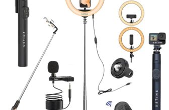 Youtuber Kit | 10″ Ring Light (3 Light Modes), Imported Mic, 67″ Selfie Stick Tripod Stand | Bluetooth Remote | Vlogging, Reels, YouTube, FB Videos