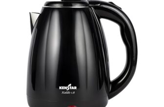 Kenstar KALDO 1.8 L Electric Kettle | 1350W | Cool-Touch Body | Concealed Heating Element | Dry Boil Protection | Black