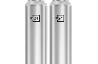 PEXPO Water Bottle 1 ltr Go24 Stainless Steel Sports/Fridge Bottle with Sipper Cap (Pack of 2)| Single Wall | For Home, Office, Gym, Travelling | Lightweight | Craft Pro 950ml | Silver