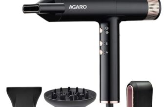 AGARO Royal BLDC Professional Hair Dryer, Brushless Motor, Ionic technology, 2000W, 110000 RPM, Fast Drying, 3 Speed & 3 Temperature Settings, Cool Shot Button, for Women, Men, Salon, Home, Black