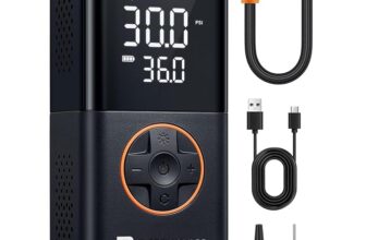 Portronics Vayu 3.0 tyre Inflator with 150 PSI Pressure, 4000 mAh Battery, Digital Display, Pressure Detection, Air Pump Compressor for Cars, Bikes, Bicycles & Balls(Black)