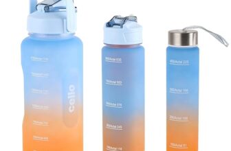 CELLO All Day Set of 3 Pieces Water Bottles Daily Use, Sky Blue (310ml, 790ml, 2085ml) | BPA Free Leakproof Lightweight Easy to Carry Different Sizes Water Bottle For School, Workout, Gym & Office