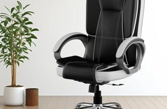 FUGO FG12 Ergonomic Office Chair with Adjustable Height,Cushioned Back & Seat,Tilting Mechanism,Heavy-Duty Metal Base,Dual Nylon Casters–Ideal for Work,Gaming, Study,3Year Warranty (Black & White)