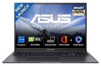 ASUS Vivobook 16X (2025),Smartchoice, Intel Core i7-13620H,Creator/Gaming Laptop(RTX 3050-4GB/16GB RAM/512GB SSD/FHD+/16″/144Hz/M365 Basic (1Year)*/Office 2024/Indie Black/1.8 Kg) K3605VC-RP517WS