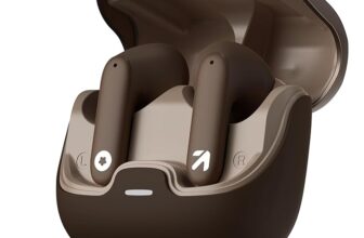 GOBOULT Z40 True Wireless in Ear Earbuds with 60H Playtime, Zen™ ENC Mic, Low Latency Gaming, Type-C Fast Charging, Made in India, 10mm Rich Bass Drivers, IPX5, Ear Buds TWS (Brown)