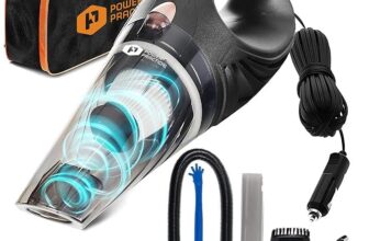 ThisWorx for Car Vacuum Cleaner 12V Handheld Portable for Deep Cleaning|110W Vacuum Motor&4200Pa Powerful Suction,16 Ft Cord,Hepa-Filter&Bag for Travel-Car Accessories(Black),1.089 Kilogram