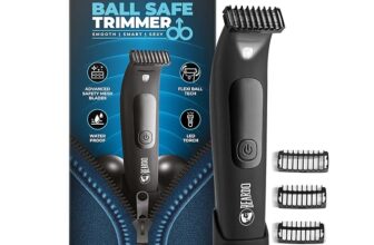 BEARDO Ball Safe Trimmer For Men|Fast Charging Trimmer For Intimate Parts, Beard, Body|Body Grooming Kit – No Nicks Or Cuts, Powerful Motor, Type C, Fast Charging, 110-Min Runtime,Black
