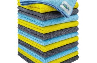 SOFTSPUN Microfiber Cleaning Cloths, 12pcs 30x30cms 220 GSM Multi-Colour! Highly Absorbent Lint and Streak Free Multi -Purpose Wash Cloth for Kitchen Window Stainless Steel Silverware.
