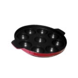 kyyte Non-Stick Alpha Panniyarkal Thermal Base 9 Pits with 2 Side Handle Gas Compatible (Red)