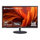 ZEBRONICS PA124 24″ LED Monitor, 75Hz Refresh Rate, HDMI, VGA, FHD 1920×1080, 250nits Brightness, Built-in Speakers, Slim Design