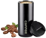 MYBURRGH Vacuum Insulated Hot & Cold Double Wall Thermosteel Travel Mug, Black 400 ml Coffee Mug…