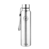Clazkit Stainless Steel Water Bottle, 1000 ml – Single-Walled, Spill-Proof, Food Grade Steel | Fridge, Office, School, Travel, Gym, Car (Silver)