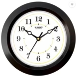 Kadio Analog 20 cm X 20 cm Wall Clock (Black, with Glass, Standard)