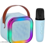 Athiva Mini Karaoke Machine Microphone Portable Bluetooth Wireless Speaker with Wireless Mic for Music Toys Christmas Birthday Gifts for Girls & Boys 4,5,6,7,8,9,10,11,12 Year Old Blue
