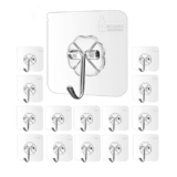 CANVAS PVC Wall Hooks, Pack of 15, Transparent