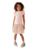 Marks & Spencer Girls Solid Cotton Round Neck Regular Fit Top