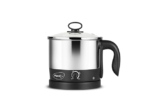 Pigeon Kessel Multipurpose Kettle (12173) 1.2 litres with Stainless Steel Body, used for boiling Water and milk, Tea, Coffee, Oats, Noodles, Soup etc. 600 Watt (Black & Silver