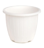 GTB 8 INCH Duro Pot Set of 1 PC Indoor/Outdoor POTS, Flower POTS, Plant Container GAMLA (White)