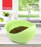 Crystal Plastic Vegetable Bowl Strainer, Multicolour