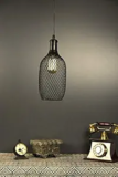 Tu Casa HG-15 Bottle Shape Metal mesh pendent Light Iron Holder Type e-27 Size 11x5x29″-(Bulb not Included)