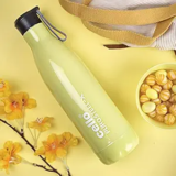 CELLO Puro Steel-X Neo 900 | Cold Water Bottle with Inner Steel and Outer Plastic | Best Usage for Office/School/College/Gym/Picnic/Home/Fridge | 720ml, Yellow