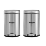 Mumma’s LIFE Stainless Steel Plain Pedal Bin with Plastic Bucket And Lid | Garbage Bin Trash Can- Pack of 2 (Pedal Bin Pack Of 2 (7 Litre))