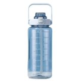 Betlex 2Liter Water Bottle With Straw And Motivational Bottle Portable Mouth And Flip To Open Lid One Hand Drink For Gym, Yoga, Travel And Any Other Use – Blue (Pack Of 1) – Plastic