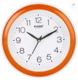 Kadio Analog 20 cm X 20 cm Wall Clock (Orange with Glass, Standard)