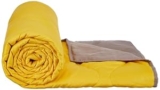 Amazon Brand – Solimo Microfibre Reversible Double Bed Comforter/Quilt/AC Blanket|Yellow & Dark Beige|220 GSM| TC – 80