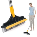 Wazdorf 2 in 1 Bathroom Cleaning Brush – Tiles Cleaning Brush Floor Scrub Bathroom Brush with Long Handle 120° Rotate Bathroom Floor Cleaning Brush Home Kitchen Bathroom Cleaning Accessories