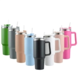 Arto Stainless Steel Insulated Tumbler with Handle and Straw, 1200 ml, Leakproof Lid, Cup Holder Friendly – Multicolour (POF-1)