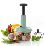 KESI ORNAMENTS Manual 800 Ml Food Chopper Manual Hand Press Chopper with Sharp Blades to Cut Onion, Tomatoes, All Vegetables, All Fruits,Ultra Durable Chopper for Kitchen(Multicolor)