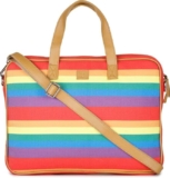 K London Unisex Laptop Messenger Bag | Rugged | Vintage |Padded Compartment & Storage Pockets | Lightweight | Travel-Friendly For Men And Women (Stripes)
