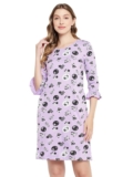 Clovia Women’s Cotton Knee Length Casual Regular Night Gown
