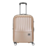 Genie by Safari Palm 66Cm Medium Checkin Trolley Bag Hard Case Polycarbonate 8 Wheels 360 Degree Wheeling Luggage, Suitcase for Travel, Trolley Bags for Travel, Gold