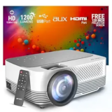 Ant Esports View 511 Multimedia LED Projector – Daisy White | 720P Native & 4K Support I 1200 Lumens I Remote Control I AV/HDMI/USB I Upto 120″ Max Screen I Built-in Speaker, Included 120″ Screen