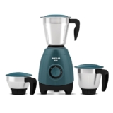 Havells ESO 750 Watts 3 Jar Mixer Grinder | Rust Resistant 304SS Blade | High Speed Mixie 21000 RPM motor| Heavy and Wider mouth SS Jars with Handle| 5 Year Motor Manufacturer Warranty (Teal)