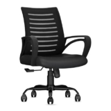 CELLBELL Desire C104 Mesh Mid Back Ergonomic Office Chair/Study Chair/Revolving Chair/Computer Chair for Work from Home Metal Base Seat Height Adjustable Chair (Black)