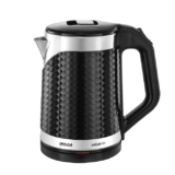 INALSA Double Wall Kettle Prism BK|1.8 Ltr| 1500W |Diamond Cut Design |Stainless Steel Inner Body |Cool touch outer body |Wider mouth| Boil Dry Protection & Auto-Shut Off