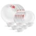 Cello Opalware Dazzle Series Tree of Life Dinner Set, 18 Units | Light-Weight, Daily Use Crockery Set for Dining | White Plate and Bowl Set
