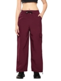 Aarika Womens Casual Wear Black Colour Solid Crep Cargo Pant