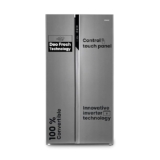 CANDY 602 L Frost Free Side by Side Refrigerator with 100% Convertible Technology, Digital Control Panel and Magic Convertible Cooling 2-door (Shiny Steel, CSS6600TS)