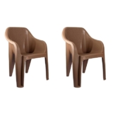 Cello Dynamo Plastic Chair (Set of 2) (Brown)
