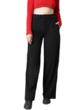 KOTTY Womens Polyester Blend Baggy Fit Straight Korean Trousers