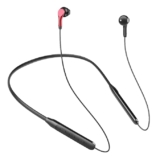 GIZMORE MN220 Wireless Bluetooth 5.0 in Ear Neckband| 20 Hours Playtime| 10 Min Charging Work Upto 2 hrs| Dual Pairing|360 Degree Surround Stereo| HD Microphone & Magnetic Earphone (Red & Black)