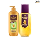 Bajaj Almond Drops Hair Nourishment Kit with 350ML Hair Oil & 340ML Shampoo for Hairfall Reduction & Soft, Shiny Hair