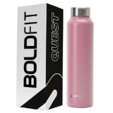 Boldfit Water Bottles Stainless Steel Water Bottle 1 Litre Steel Water Bottles for School, Office, Home, Gym 1 Litre Water Bottle for Men Leakproof, Rust Free Steel Bottle -1000 ml Bottle Pale